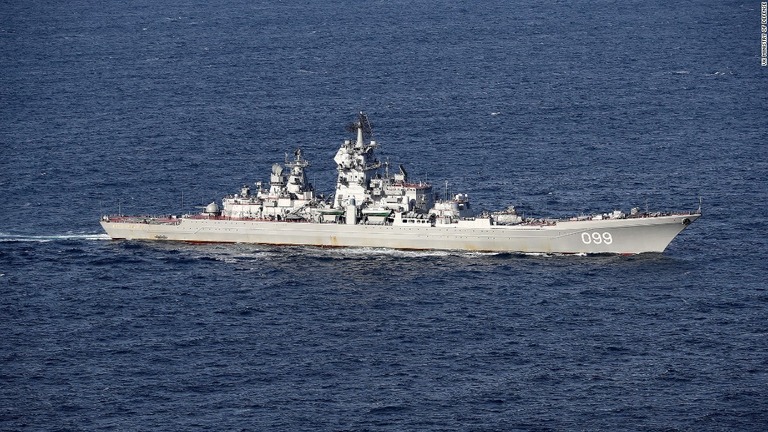 シリアに近い地中海東部に、ロシア海軍の艦船１０数隻が配備されている/UK Ministry of Defense