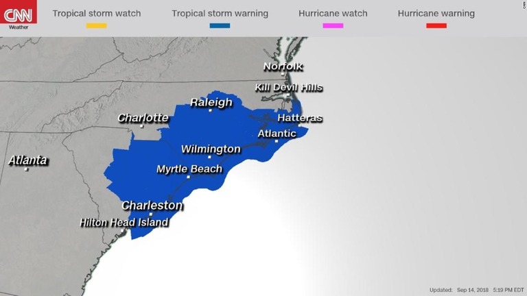 米南部ノースカロライナ、サウスカロライナ両州をハリケーンが襲う/CNN