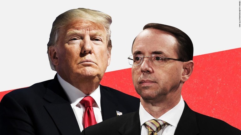 トランプ大統領（左）とローゼンスタイン司法副長官/CNN Illustration/Getty Images