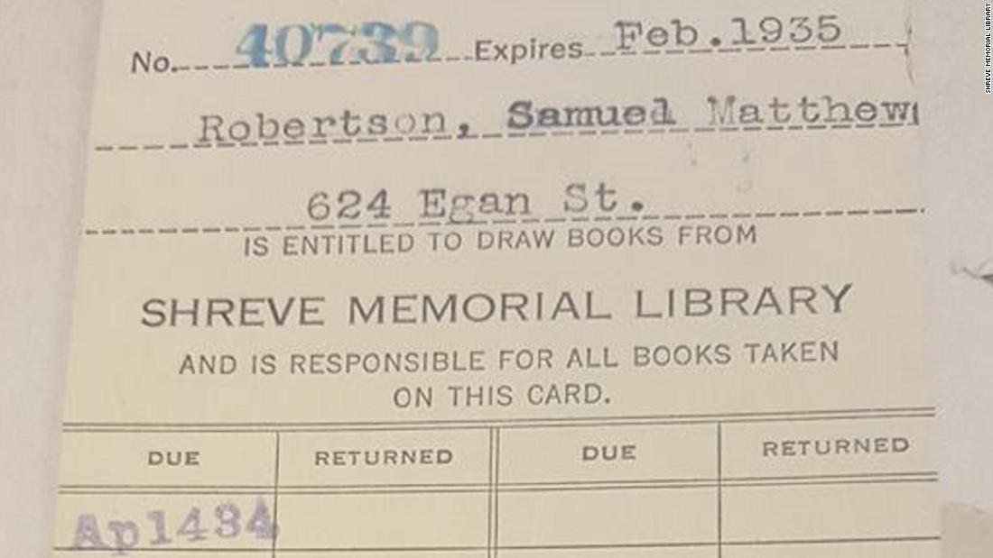 図書カードの期限には「３４年４月１４日」の日付が/Shreve Memorial Library