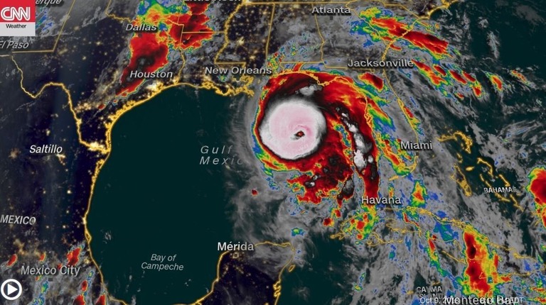 「モンスター級」のハリケーン「マイケル」がフロリダ州に上陸する見込み/CNN Weather