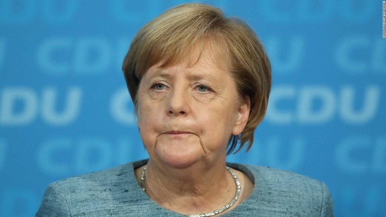 ドイツのメルケル首相。与党党首を退く意向を表明した/Sean Gallup/Getty Images