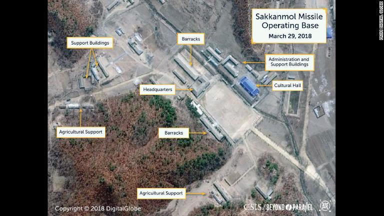サッカンモルにあるミサイル基地の衛星画像＝２０１８年３月２９日/from Digital Globe