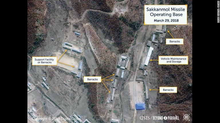 サッカンモルにあるミサイル基地の衛星画像＝２０１８年３月２９日/from Digital Globe