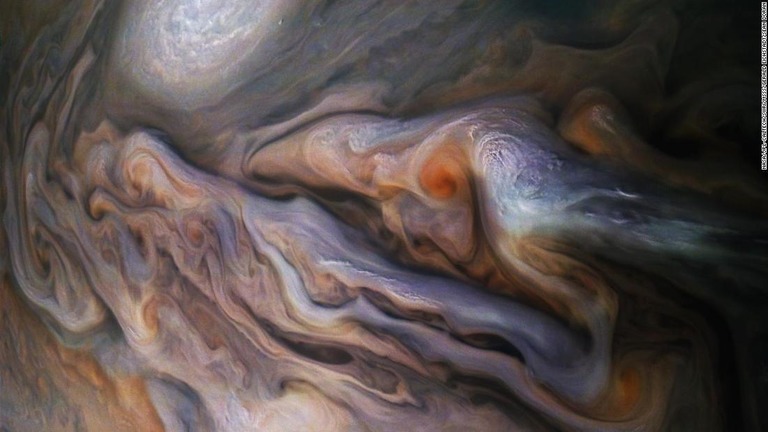 ＮＡＳＡの探査機「ジュノー」がとらえた木星の最新画像/NASA/JPL-Caltech/SwRI/MSSS/Gerald Eichstädt/Seán Doran