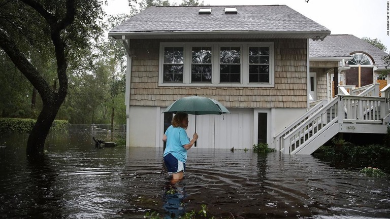 ノースカロライナ州など米東部の年間雨量が各地で史上最大を記録している/Joe Raedle/Getty Images