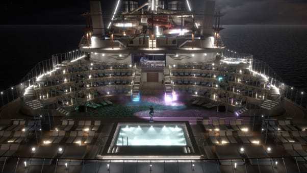 ＭＳＣベリッシマ船内のプールと円形演技場/MSC Cruises