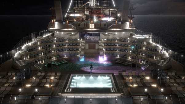 MSCベリッシマ船内のプールと円形演技場/MSC Cruises