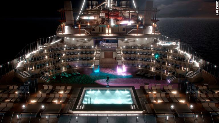 天井全体を巨大なＬＥＤスクリーンで覆うプロムナードなど、様々な技術を導入した「ＭＳＣベリッシマ」/MSC Cruises
