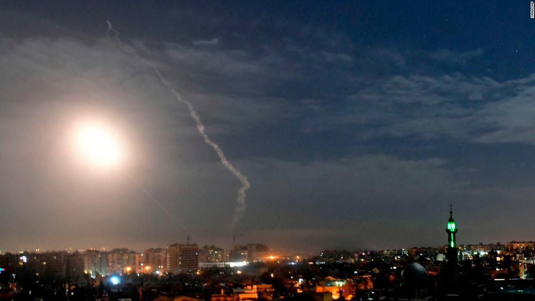 シリア首都ダマスカスにある国際空港近くに飛来したミサイル/SANA/AP