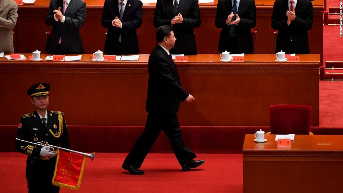 改革開放４０周年を祝う大会に参加した習近平主席＝２０１８年/WANG ZHAO/AFP/Getty Images