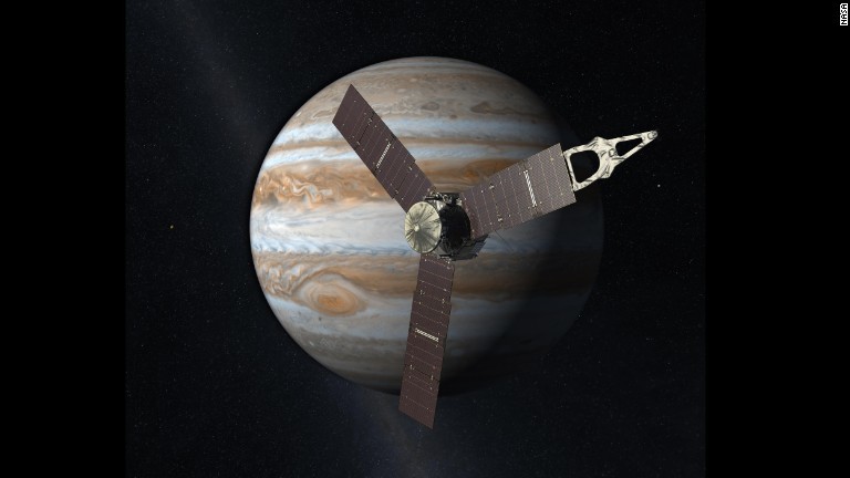 木星を周回軌道するジュノーのイメージ図/NASA