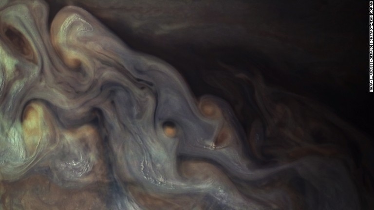 木星の雲の接近画像/NASA/SWRI/MSSS/Gerald Eichstädt/Seán Doran