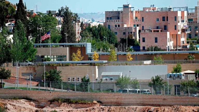 エルサレムにある米国の総領事館が大使館に統合されるという/THOMAS COEX/AFP/Getty Images