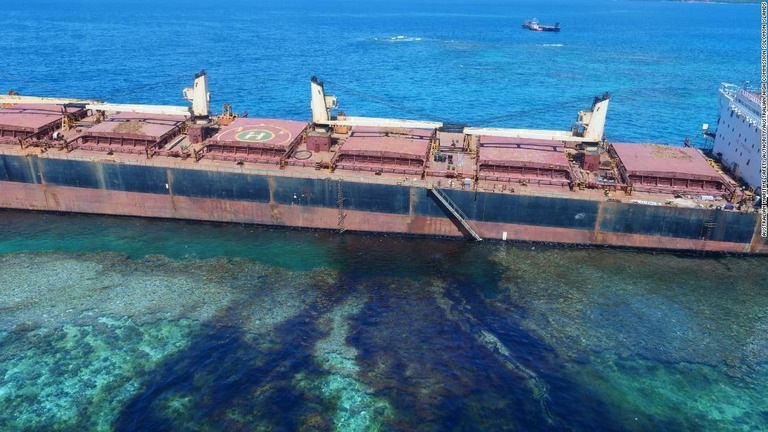 世界遺産に登録されたサンゴ礁や周辺環境を脅かす事態になっている/Australian Maritime Safety Authority/Australian High Commission Solomon Islands