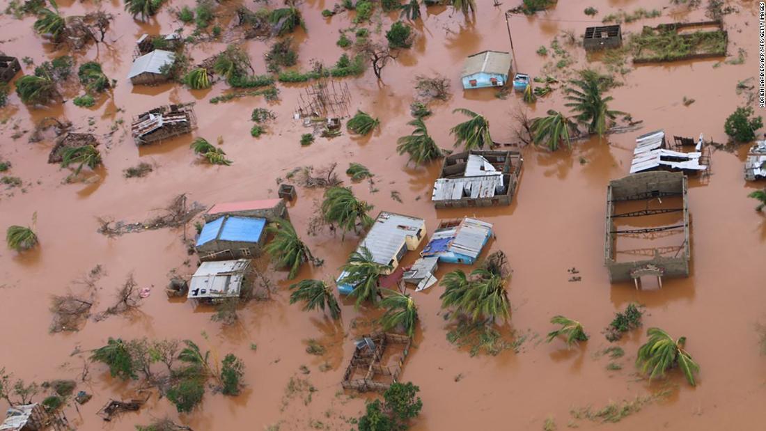 ブジの浸水地域＝２０日/ADRIEN BARBIER/AFP/AFP/Getty Images