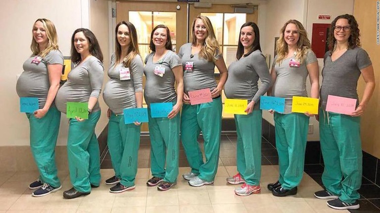 同じ病院の産科で働く看護師が一斉に妊娠/Courtesy Maine Medical Center