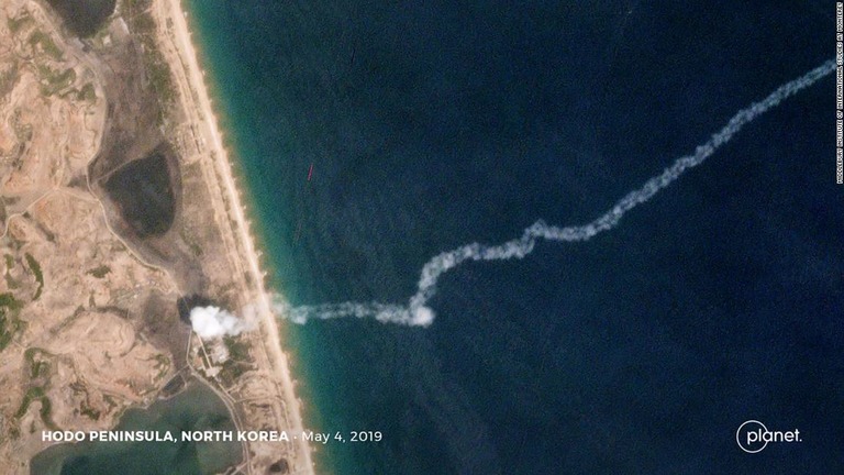 北朝鮮による発射試験の様子を捉えた衛星画像/Middlebury Institute of International Studies at Monterey