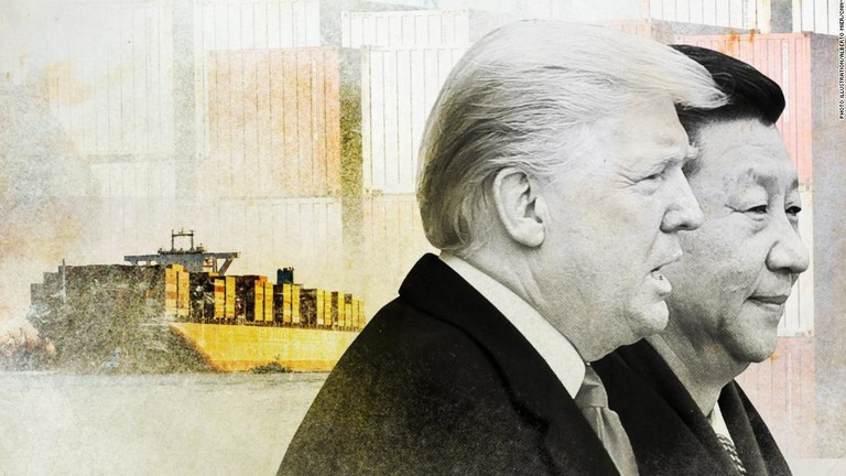 トランプ米大統領と中国の習近平国家主席/Photo Illustration/alberto mier/cnn