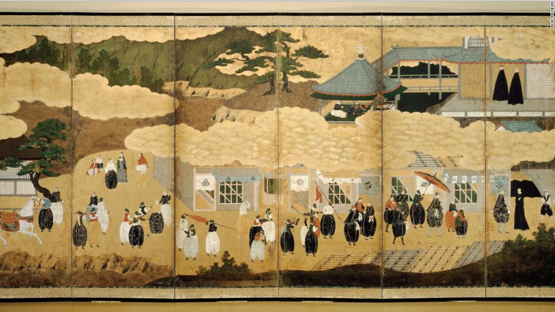 ポルトガル人の長崎来訪の様子を描いた屏風絵/Rijksmuseum
