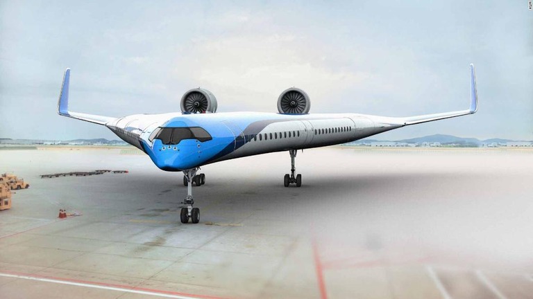 Ｖ字型の斬新なデザインが特徴的な低燃費旅客機「フライングＶ」/KLM