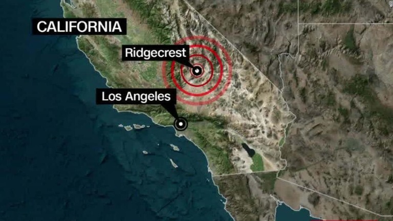 カリフォルニア州リッジクレスト付近で５日夜、Ｍ７．１の地震が発生