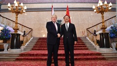 ジョンソン英首相、外相時代のインタビューで中国称賛