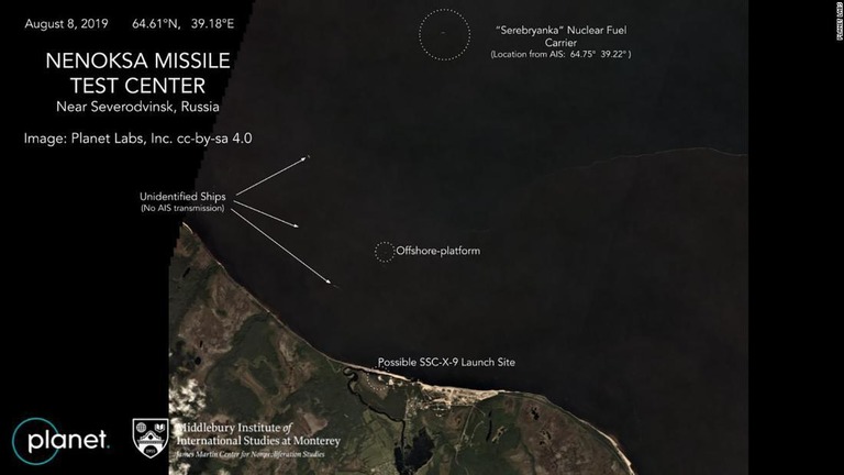 事故当時、ミサイル実験場の近くに核燃料運搬船がいたことを示す衛星画像/Planet Labs
