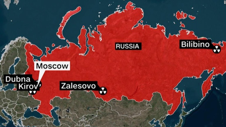 軍実験場の爆発後、ロシアの放射線観測所４カ所がデータ発信を停止したという/CNN