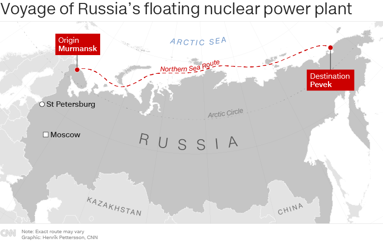ロシア北部ムルマンスク港からペベク港を目指す/Henrik Pettersson, CNN