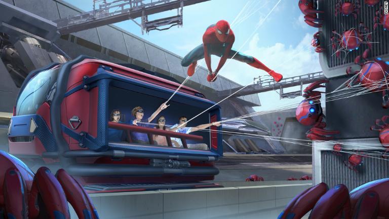 映画「スパイダーマン」をテーマにした新たな乗り物も発表された/Disney