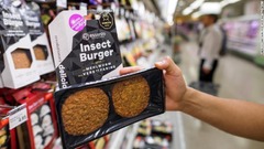 スイスのスーパーで売られている、調理前の「虫バーガー」