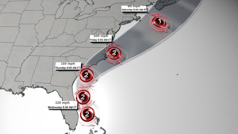 ハリケーン「ドリアン」が４日から６日にかけ、米東海岸を北上する見通し