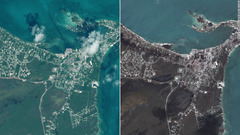 バハマ死者４３人に、ハリケーン襲来後の衛星画像公開