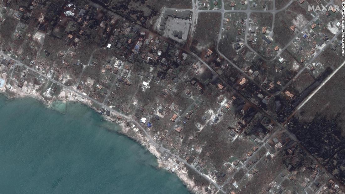 被災後のマーシュハーバー北西部＝２０１９年９月５日/Satellite image ©2019 Maxar Technologies