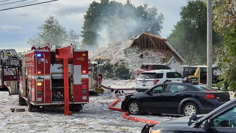 メーン州でガス漏れによるものとみられる爆発があり建物が吹き飛んだ/Jacob Gage