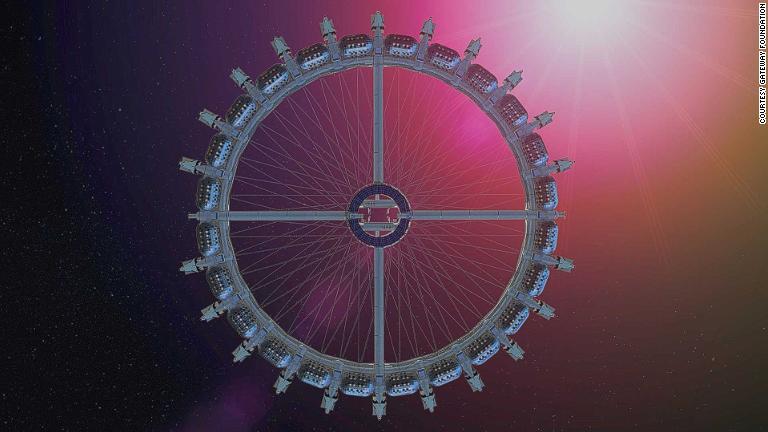 巨大な車輪のような形状は、フォン・ブラウン博士が６０年ほど前に実際に考案したデザインだ/Courtesy Gateway Foundation