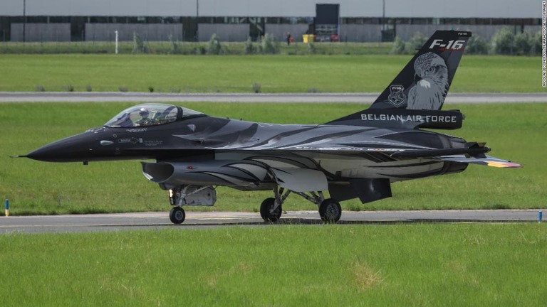 ベルギー空軍のＦ１６戦闘機（資料写真）/Nicolas Economou/NurPhoto/Getty Images