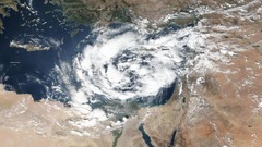 ハリケーンに似た暴風雨、地中海東部諸国に迫る　まれな現象