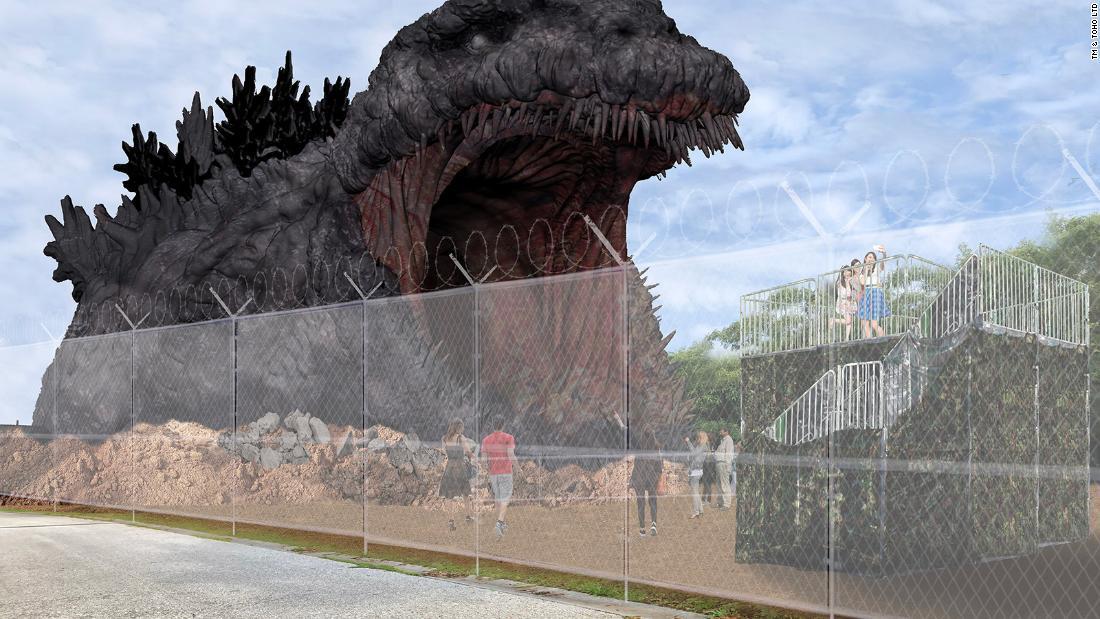 新アトラクションは、全長約120メートルの「等身大」ゴジラ/TM & TOHO LTD