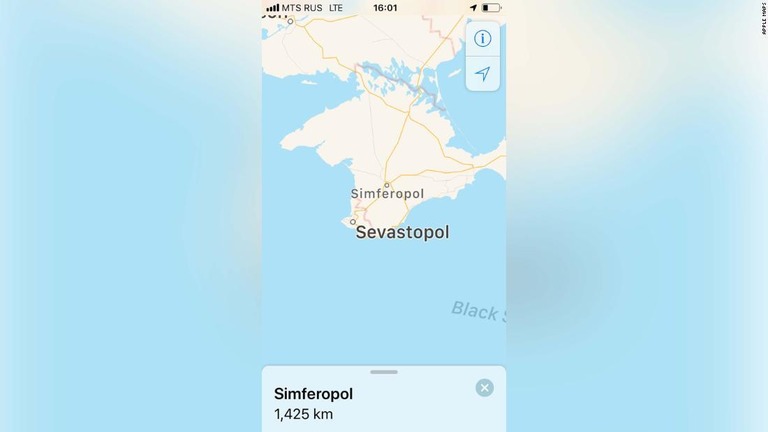 アップルの地図アプリがロシアの利用者向けにクリミア半島をロシア領とする表示を開始し、ウクライナが反発/Apple Maps