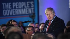 英総選挙、ジョンソン首相が勝利宣言　ＥＵ離脱の達成を約束