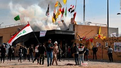 米大使館周辺で２日連続のデモ、治安部隊が事態収拾　イラク