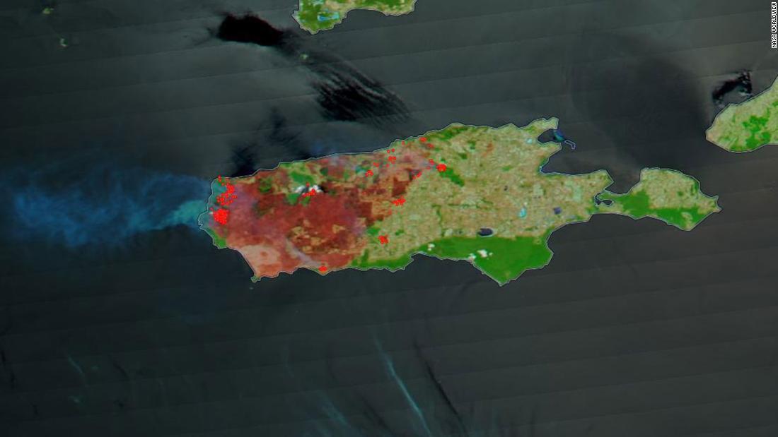 ＮＡＳＡがとらえたカンガルー島の衛星画像/NASA Worldview