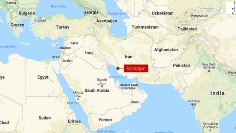 イラン南西部にある原子力発電所近くで、相次いで地震が発生/Google Maps