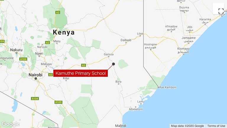 ケニアの小学校にイスラム過激派のものとみられる襲撃があり、教師３人が死亡した