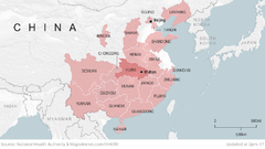 感染は今週までに中国の２０州以上に広がった