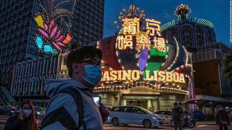 普段はカジノ客でにぎわうマカオも新型ウイルスへの懸念から閑散としている/Anthony Kwan/Getty Images AsiaPac/Getty Images