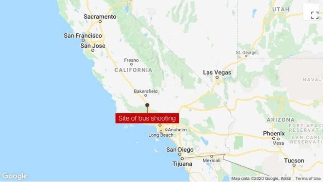 バスはロサンゼルスからサンフランシスコ地域へ向かう途中だった/CNN