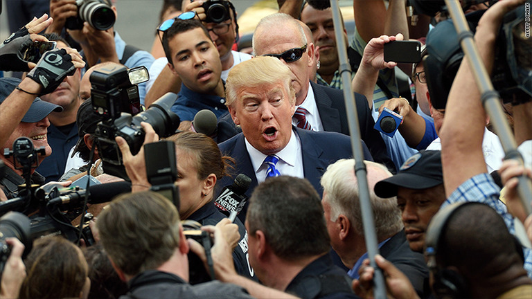 トランプ大統領との会食にＣＮＮの記者が招待されないことがわかった/Getty Images